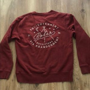 Poler enlightenment dark red crewneck sweatshirt